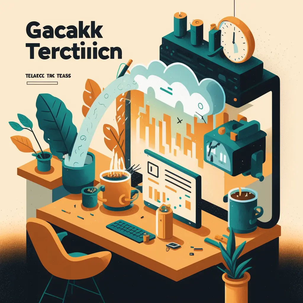 generic productivity illustration for a tech company, by slack and behance